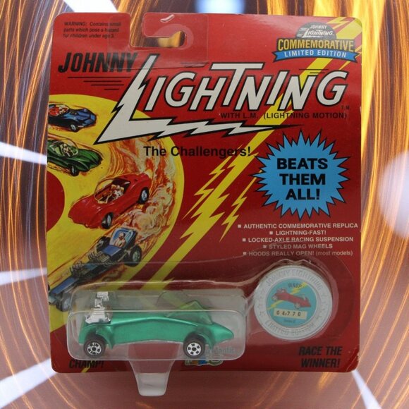 Playing Mantis Other - Johnny Lightning Limited Edition Commemorative Green Die-Cast Racing Car With L.
